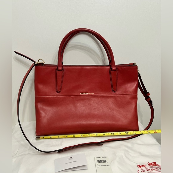 NWT Coach Borough Soft In Nappa 32291 Leather Satchel Rare With Dust Bag - Picture 12 of 16